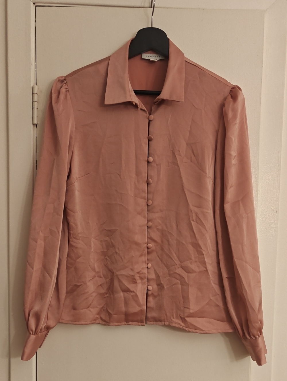 Topshop Rose Blush Button-Up Blouse